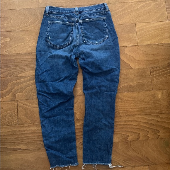 L'AGENCE‎ Dark Blue Distressed Straight Leg Jeans - Picture 3 of 3